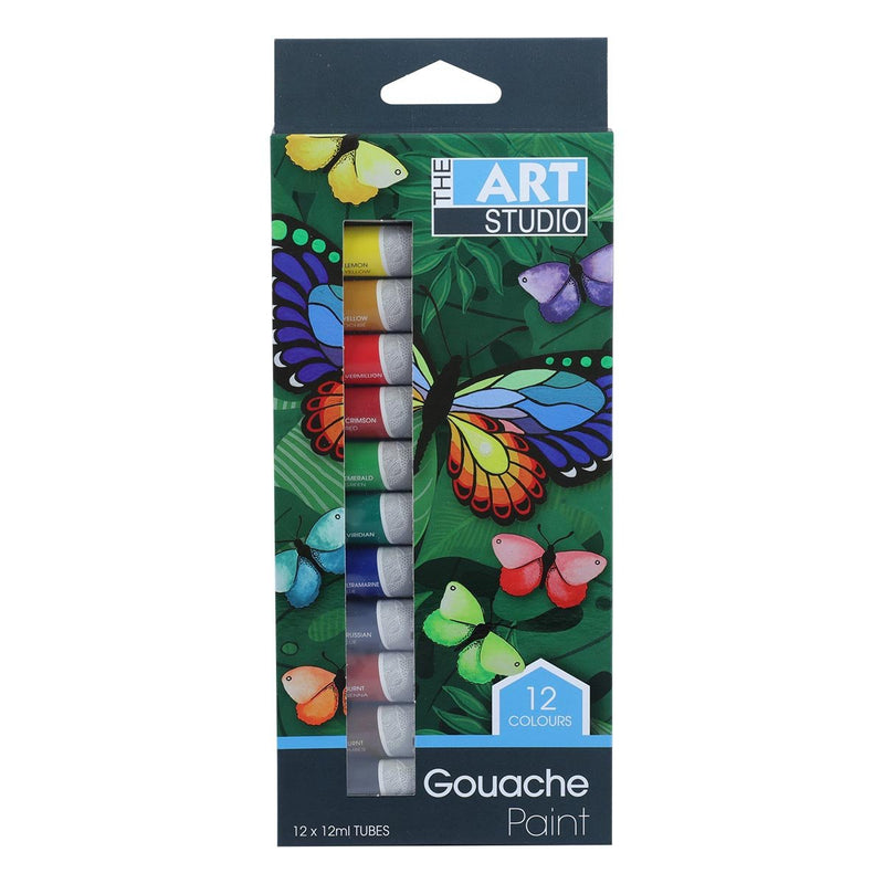 The Art Studio Gouache Paint Tubes 12 x 12mL
