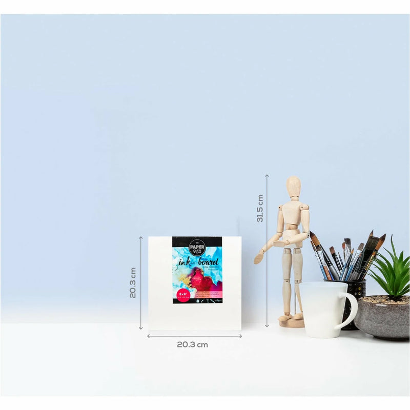 The Paper Mill 19mm Thick Ultra smooth Alcohol ink board 8 x 8 Inches