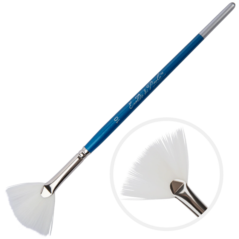 Eraldo di Paolo White Taklon Brush Fan Size 10