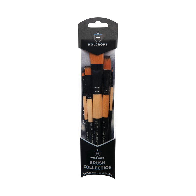 Holcroft Taklon Multi Media Brushes Gold Smoke 5 Piece