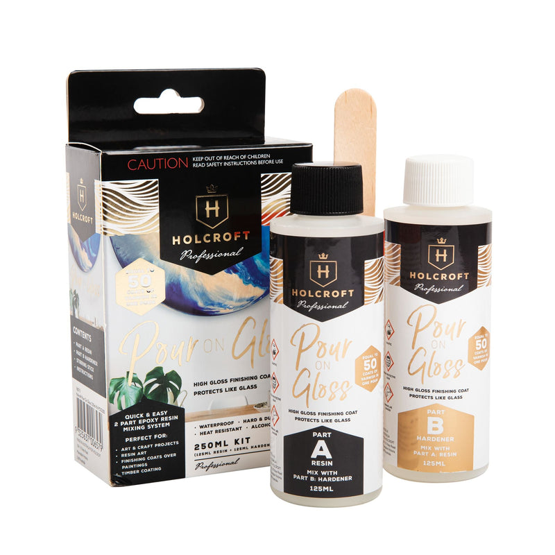 Holcroft Pour On Gloss Resin Art Varnish Kit 250ml