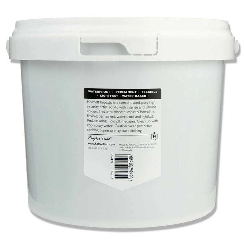 Holcroft Professional Acrylic Impasto Paint-Carbon Black 2 Litre