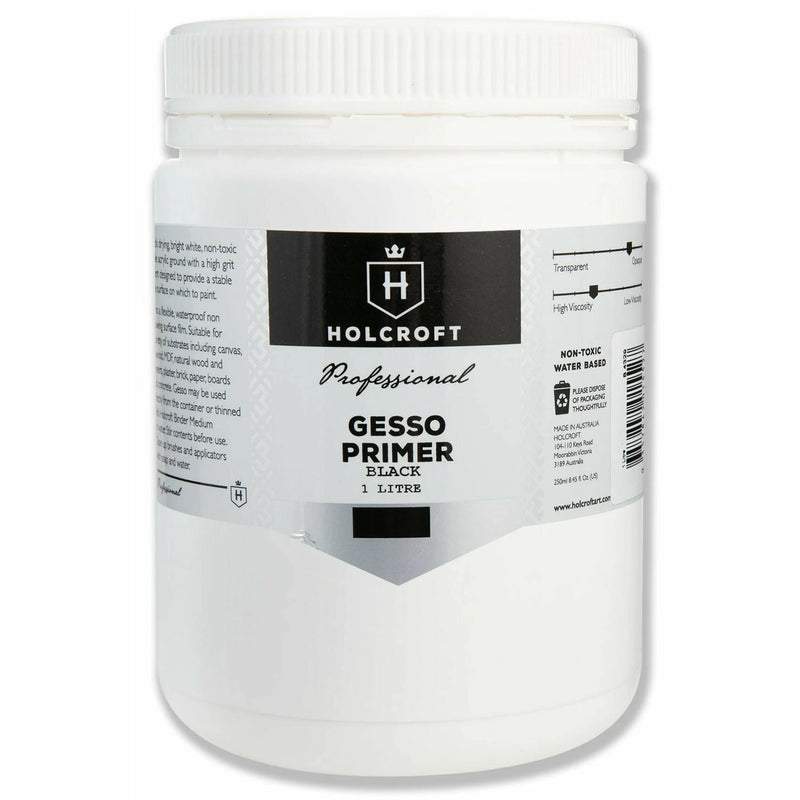 Holcroft Professional Acrylic Black Gesso 1 Litre
