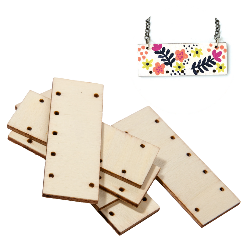 Simply DIY Plywood Jewellery Rectangle Pendant 55x20mm (6 Pieces)