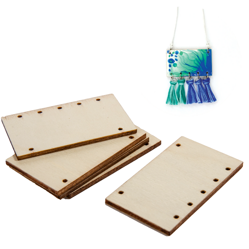Simply DIY Plywood Jewellery Rectangle Pendant 50x30mm (5 Pieces)