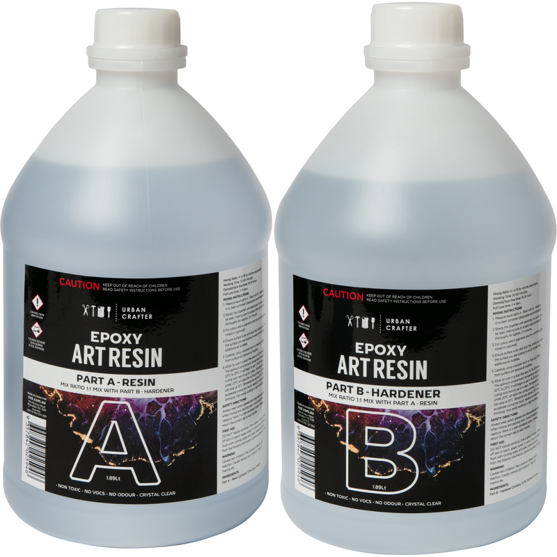 Urban Crafter Epoxy Resin Kit 1:1, 3.78Lt (1.89Lt + 1.89Lt)