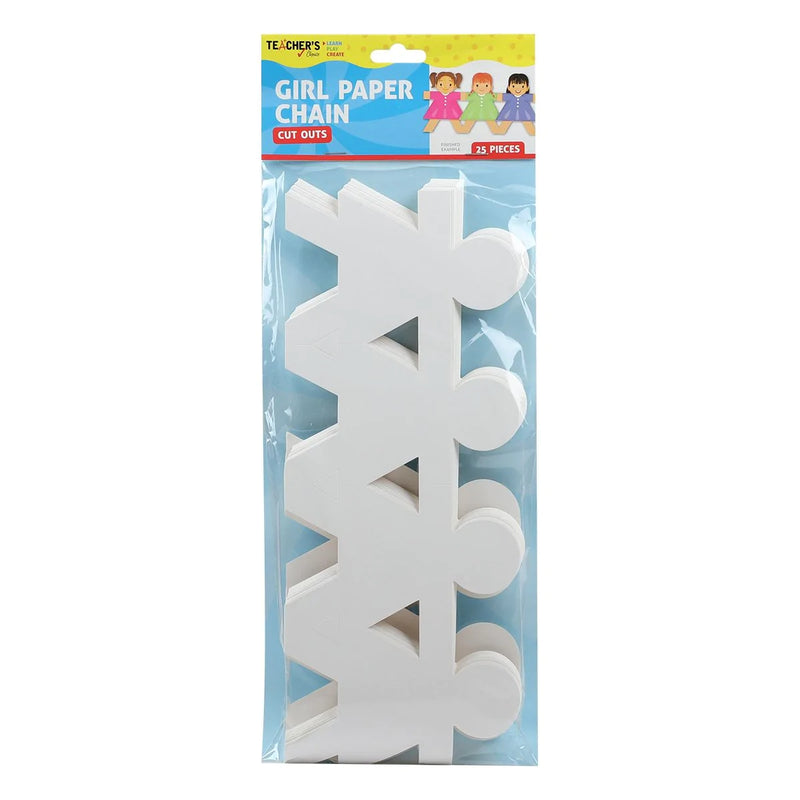Teacher's Choice Girl Paper Chain Cut Outs 25 Pieces