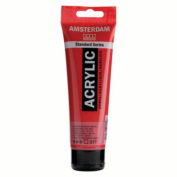 Amsterdam Acrylic Paint, 120ml - 317 - Transparent Red Medium