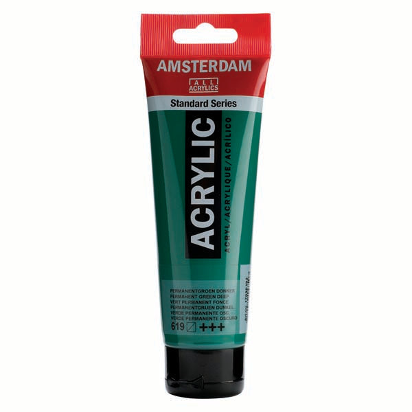 Amsterdam Acrylic Paint, 120ml - 619 - Permanent Green Deep