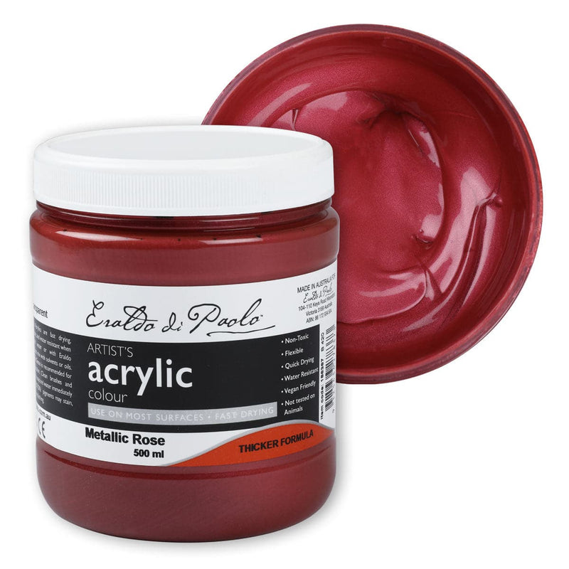 Eraldo di Paolo Acrylic Paint, Metallic Rose, 500ml