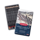 White Smoke Derwent Tinted Charcoal Pencils Tin 12 Pencils