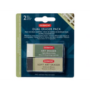 White Smoke Derwent Dual Eraser Pack, 2pcs Drawing Accessories