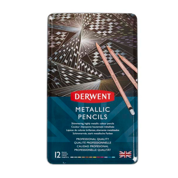 Derwent Metallic Pencils Tin 12