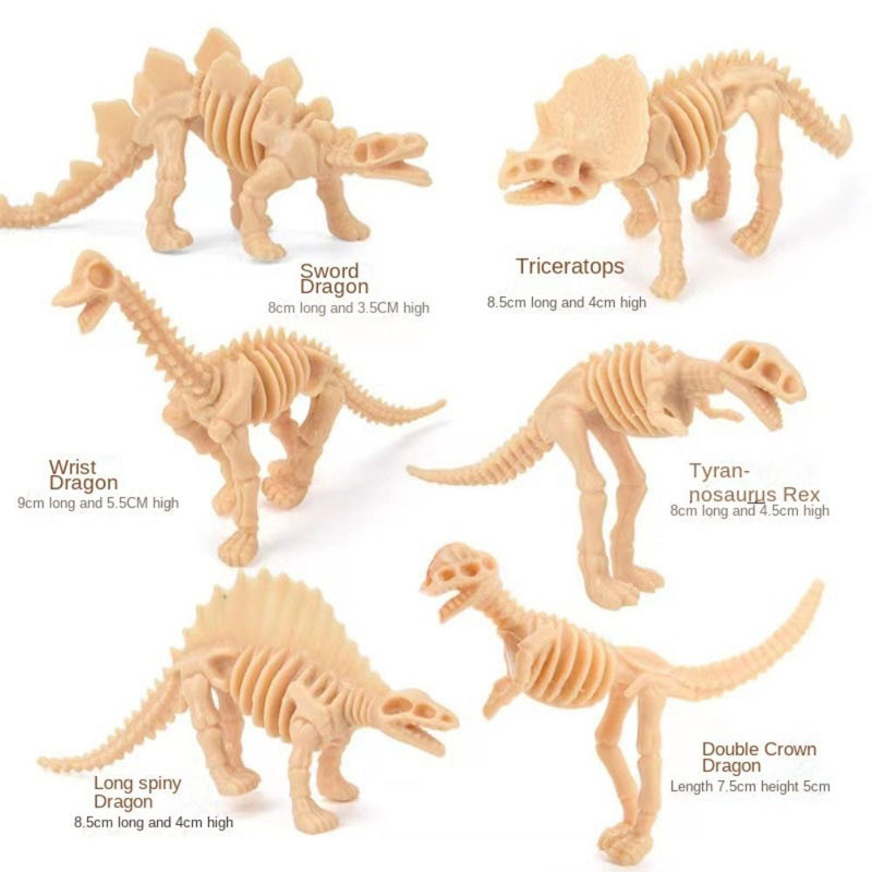 Tan Dinosaur Skeleton Set 6pc All Kids Activities