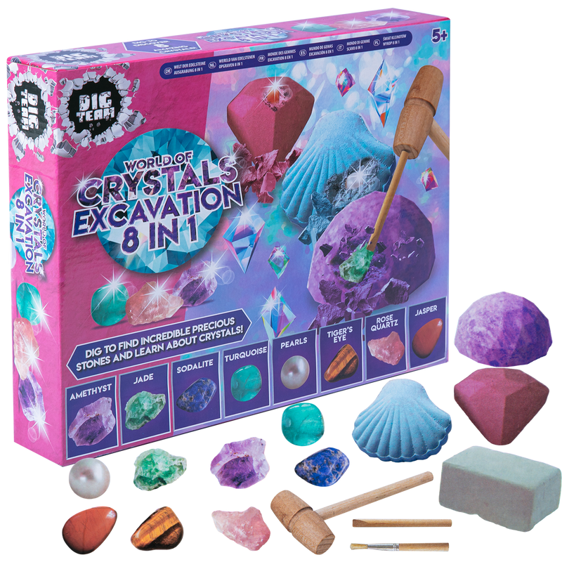 Light Slate Gray 8 in 1 World of Crystals Excavation Kit Kids Craft Kits