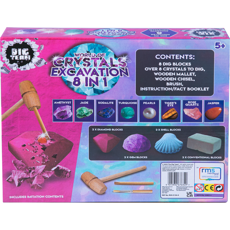 Gray 8 in 1 World of Crystals Excavation Kit Kids Craft Kits