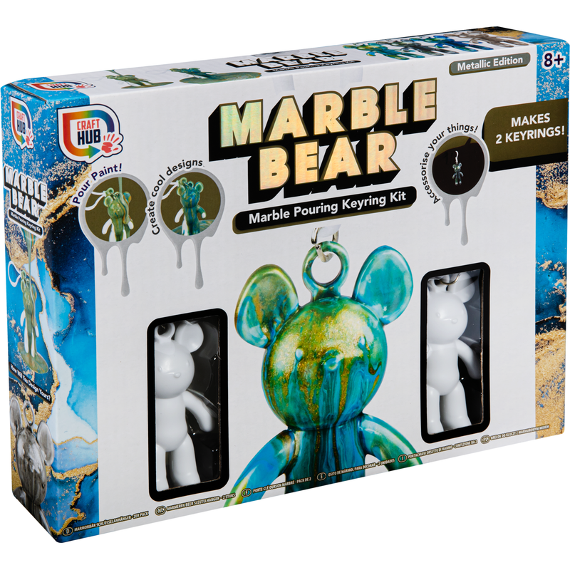 Marble Bear Pouring Keyring Kit - Metallic