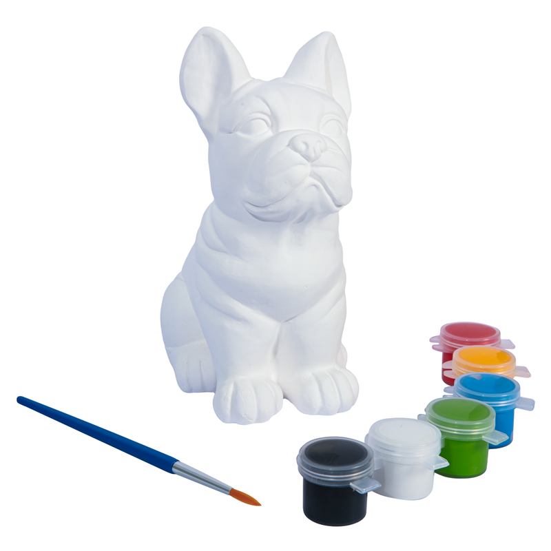 Light Gray Paint Your Own Plaster Frenchie Kids Activities