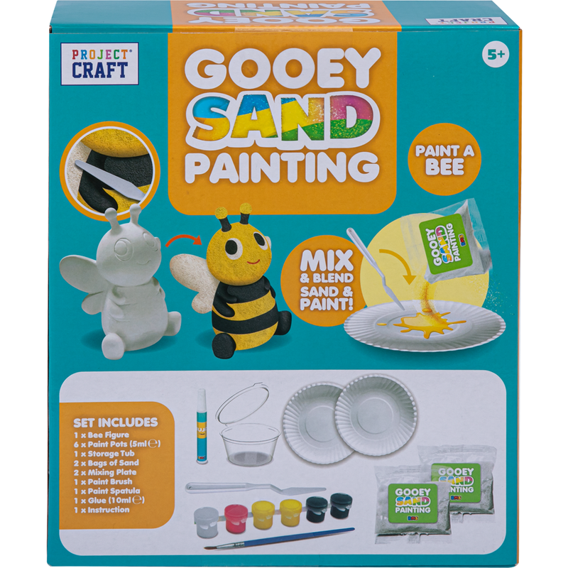 Dark Cyan GOOEY SAND PAINTING 2 ASST - BEE & DINO Kids Craft Kits