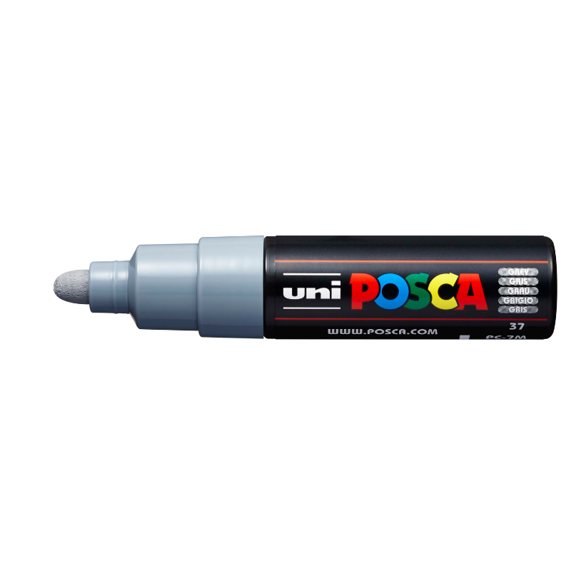 Posca PC 7M Bold Bullet Tip Paint Marker, Grey