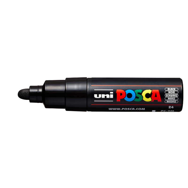 Posca PC 7M Bold Bullet Tip Paint Marker, Black