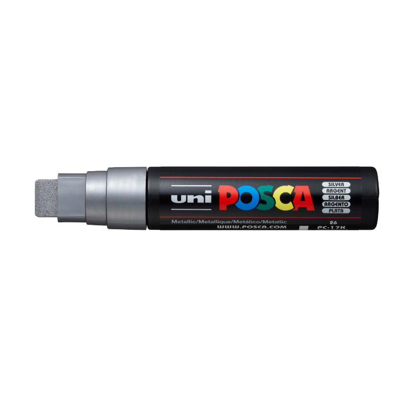 Posca PC17K  Broad Chisel Tip Paint Marker, Silver