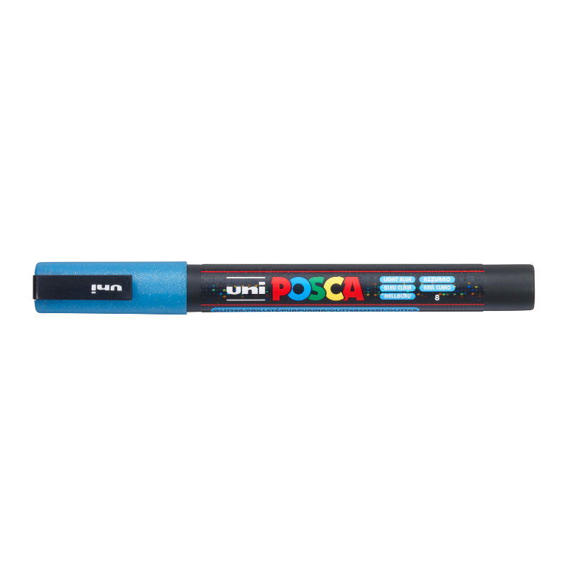 Posca PC-3M Fine Bullet Tip Paint Marker, Glitter Light Blue