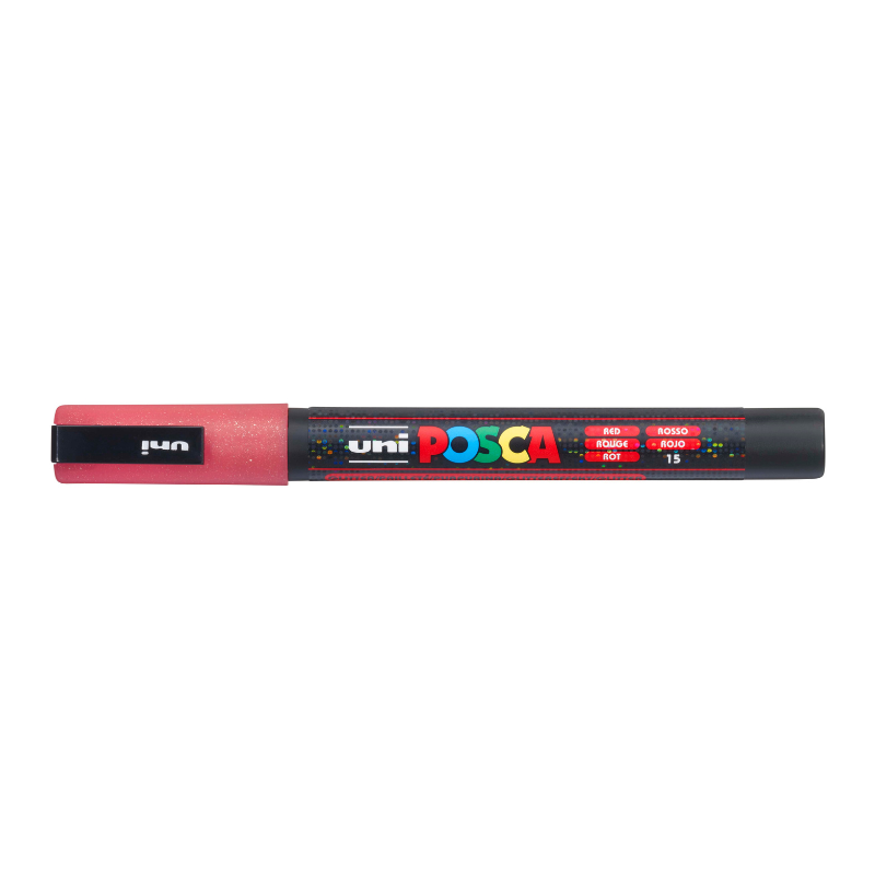 Posca PC-3M Fine Bullet Tip Paint Marker, Glitter Red