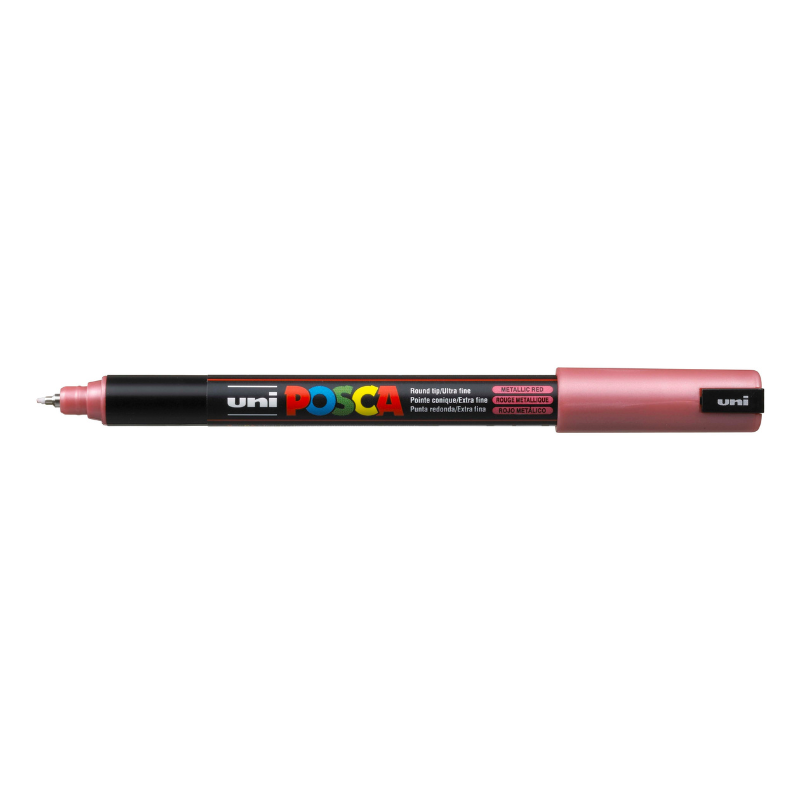 Posca PC 1MR Ultra Fine Bullet Tip Paint Marker, Metallic Red