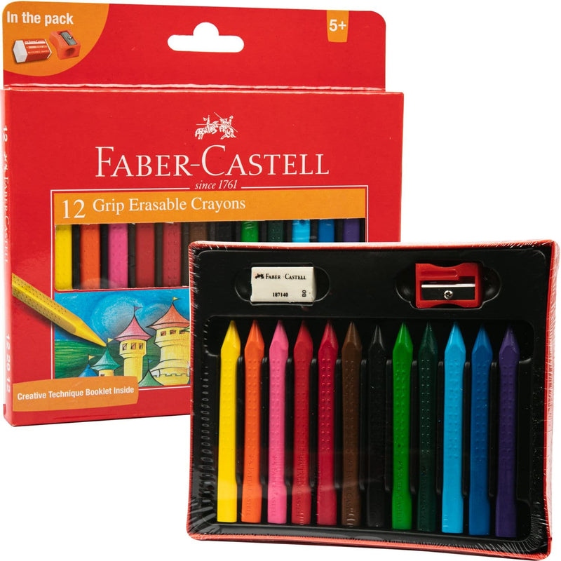 Faber Castell Grip Erasable Crayons 12 Pack