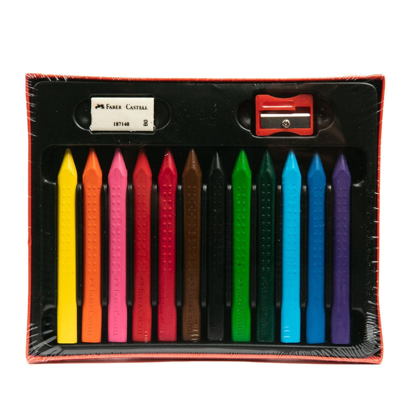 Firebrick Faber Castell Grip Erasable Crayons 12 Pack Kids Crayons