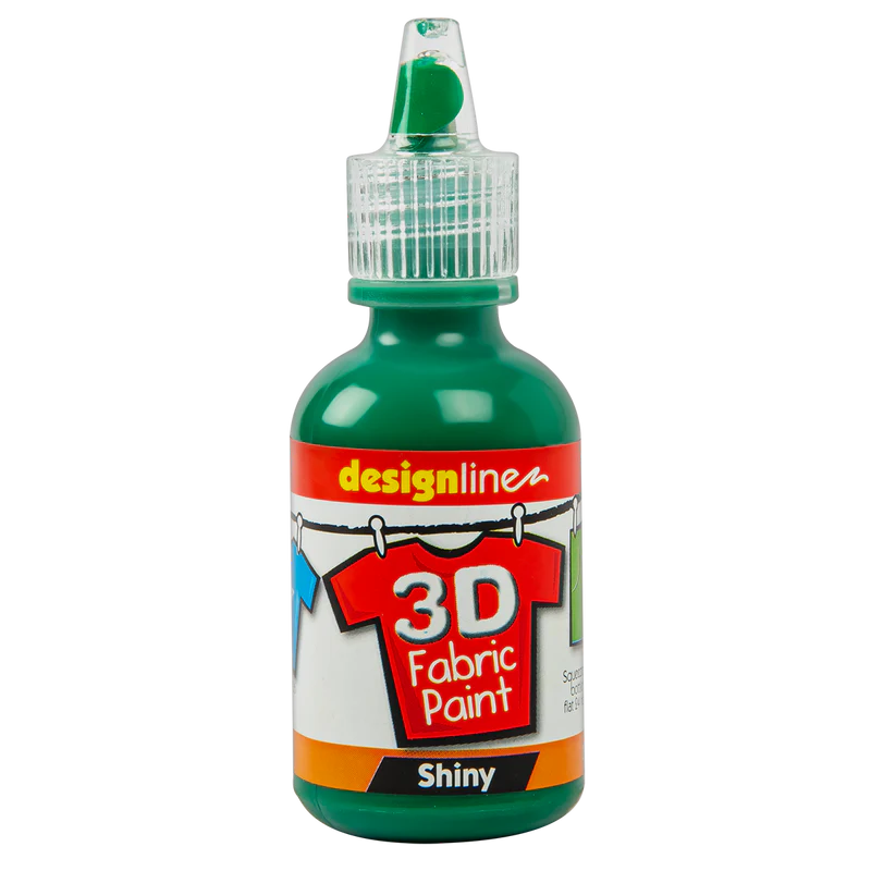 Design line 3D Fabric Paint Shiny Bright Green 29.5ml