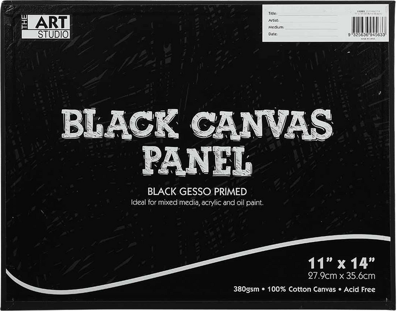 The Art Studio 11 x 14 inch Canvas Panel Black 27.94 x 35.56cm