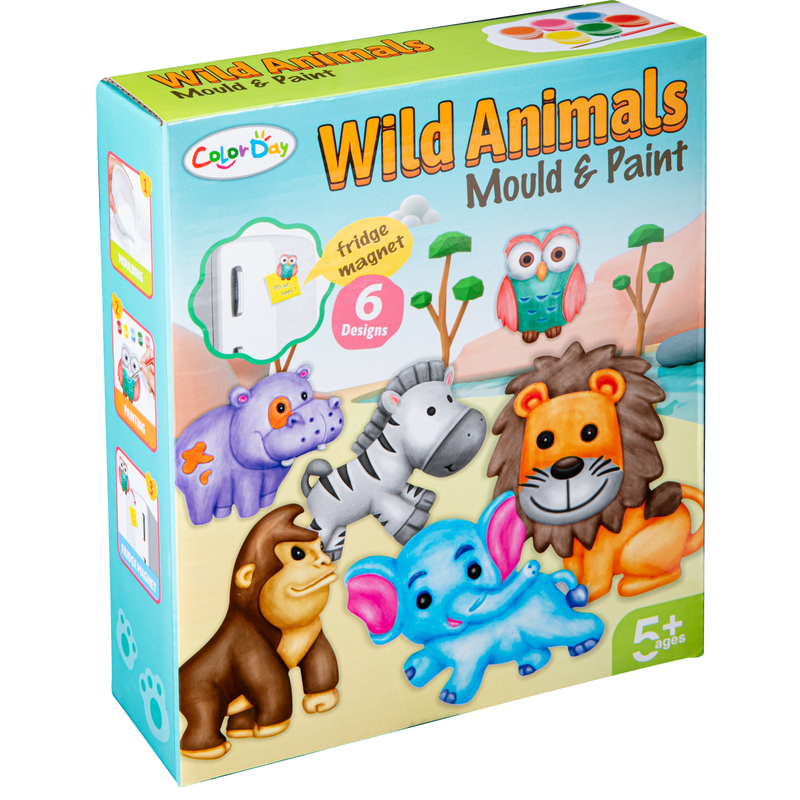 Light Gray Mould & Paint - Wild Animals Kids Activities