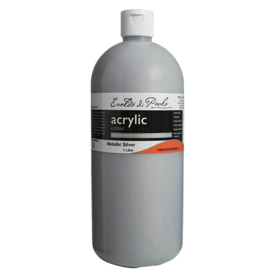 Eraldo di Paolo Acrylic Paint, Metallic Silver, 1L