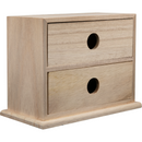 Rosy Brown Urban Crafter Paulowina Two Drawer Storage Box 15 x 9.5 x 10cm Woodcraft