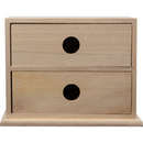 Rosy Brown Urban Crafter Paulowina Two Drawer Storage Box 15 x 9.5 x 10cm Woodcraft