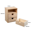 Tan Urban Crafter Plywood and Pine Three Drawer Storage Box 11 x 17 x 14.5cm Woodcraft