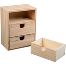 Tan Urban Crafter Plywood and Pine Three Drawer Storage Box 11 x 17 x 14.5cm Woodcraft