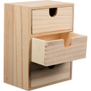Tan Urban Crafter Plywood and Pine Three Drawer Storage Box 11 x 17 x 14.5cm Woodcraft