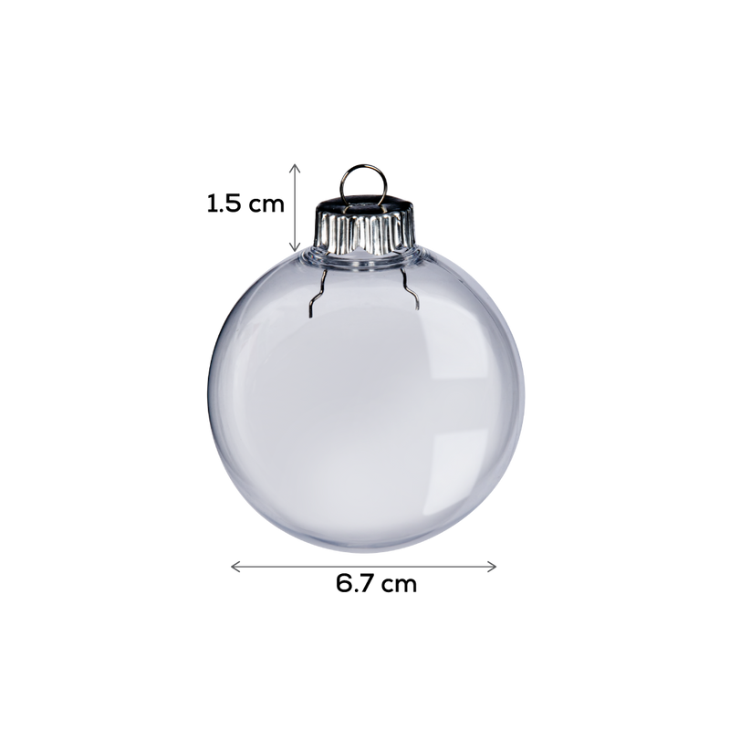 Make A Merry Christmas Bauble Clear 67mm 4 Pack