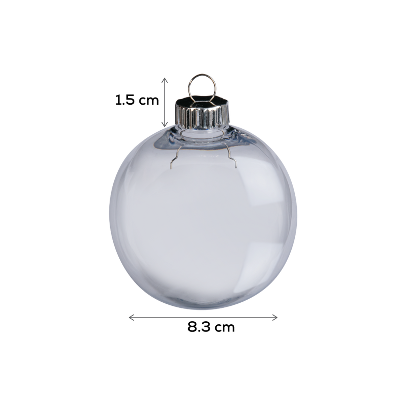 Make A Merry Christmas Bauble Clear 83mm 4 Pack