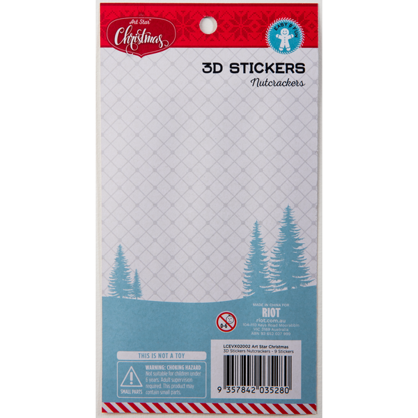 Art Star Christmas Nutcracker Stickers 190 x 215mm 9 pieces