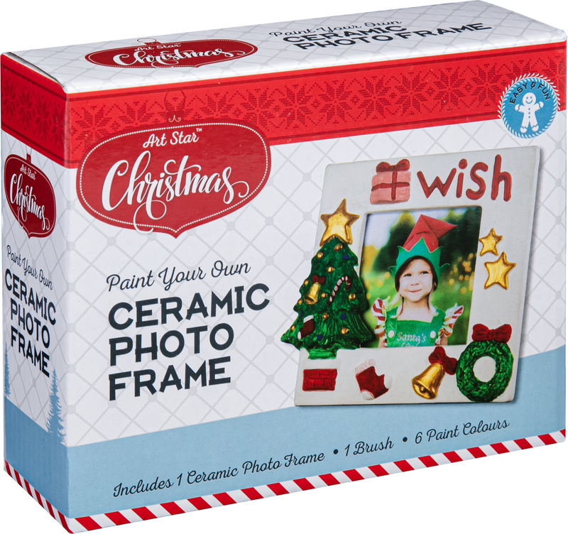 Art Star Christmas Paint Your Own Ceramic Photo Frame Kit