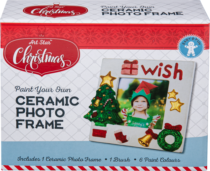 Art Star Christmas Paint Your Own Ceramic Photo Frame Kit