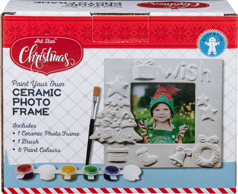 Art Star Christmas Paint Your Own Ceramic Photo Frame Kit