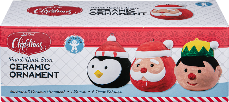 Art Star Christmas Paint Your Own Ceramic Character Ornament Kit