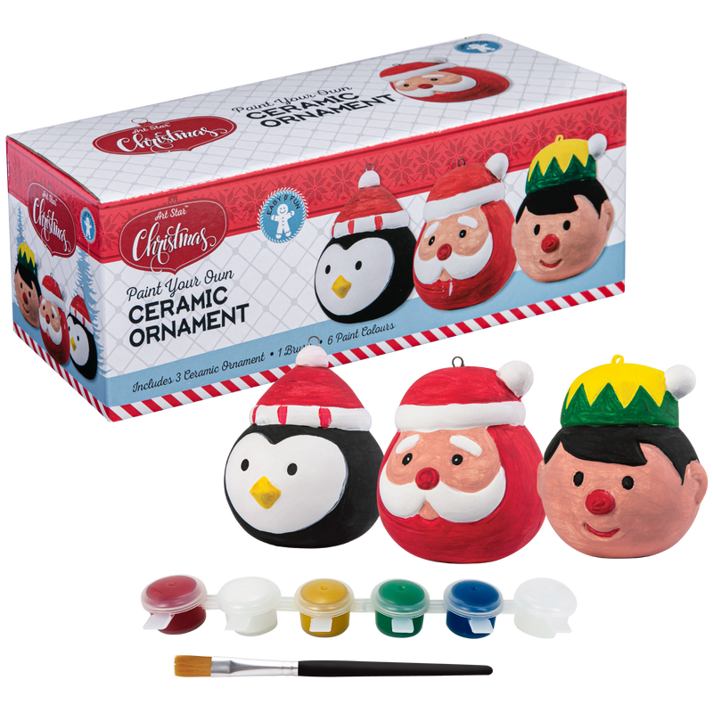 Art Star Christmas Paint Your Own Ceramic Character Ornament Kit