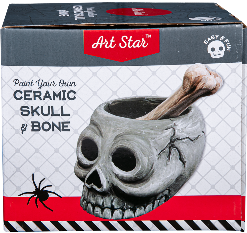 Art Star Halloween Paint Your Own Ceramic Skull and Bone Cruicible (11.1 x 13.5 x 9.2cm)