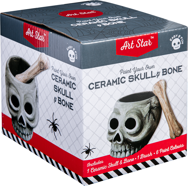 Art Star Halloween Paint Your Own Ceramic Skull and Bone Cruicible (11.1 x 13.5 x 9.2cm)